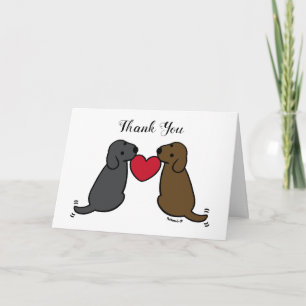 Chocolate Labrador and Black Labrador Thank You Card