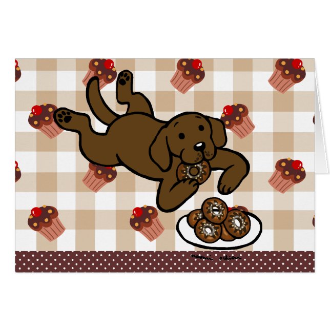 Chocolate Labrador and Doughnuts! (Front Horizontal)