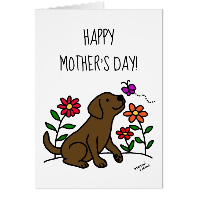 Chocolate Labrador and Green Mother's Day (Front)