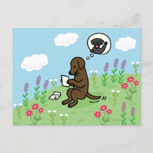 Chocolate Labrador and Letter from a Friend Postcard