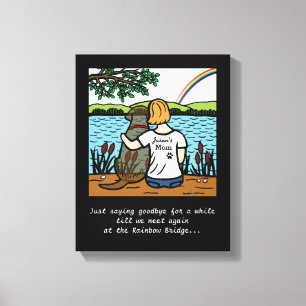 Chocolate Labrador Angel and Mum Canvas Print