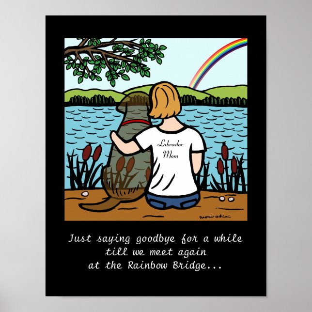 Chocolate Labrador Angel and Mum Poster (Front)