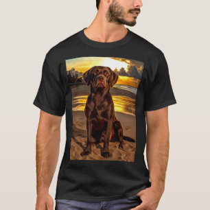 Chocolate Labrador at Sunset T-Shirt