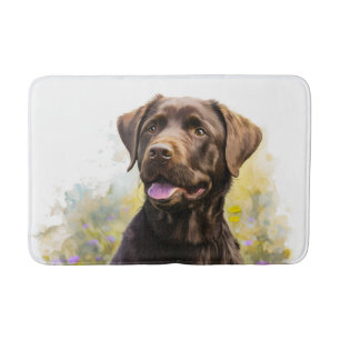 Chocolate Labrador  Bath Mat