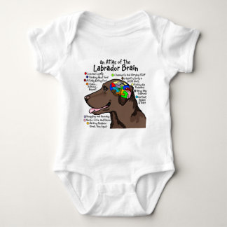 Chocolate Labrador Brain Atlas Baby Bodysuit