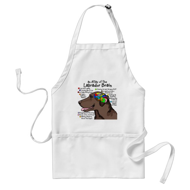 Chocolate Labrador Brain Atlas Standard Apron (Front)