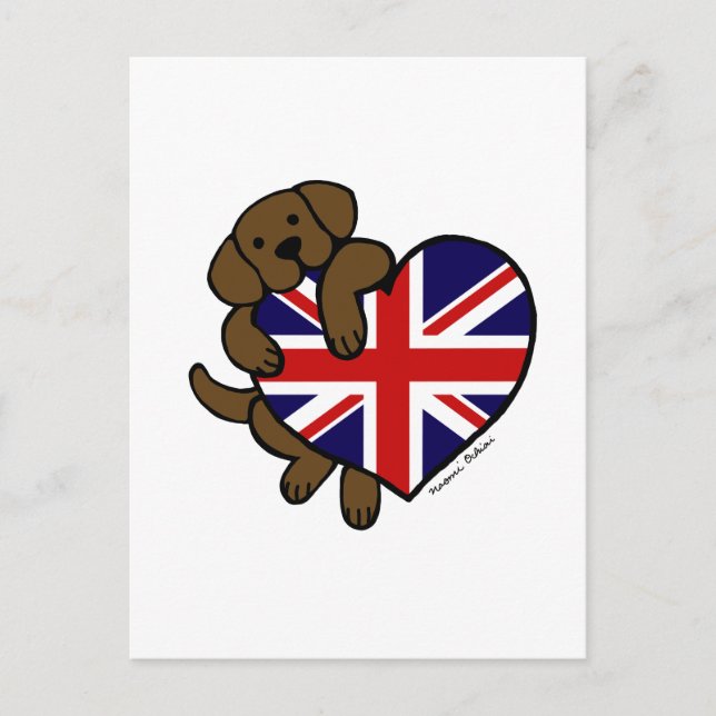 Chocolate Labrador British Heart Postcard (Front)