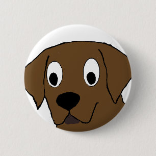 chocolate labrador cartoon 6 cm round badge