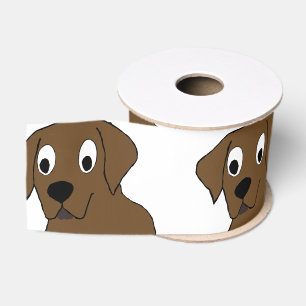 chocolate labrador cartoon grosgrain ribbon