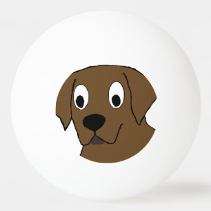 chocolate labrador cartoon ping pong ball