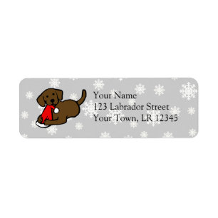 Chocolate Labrador Christmas Cartoon