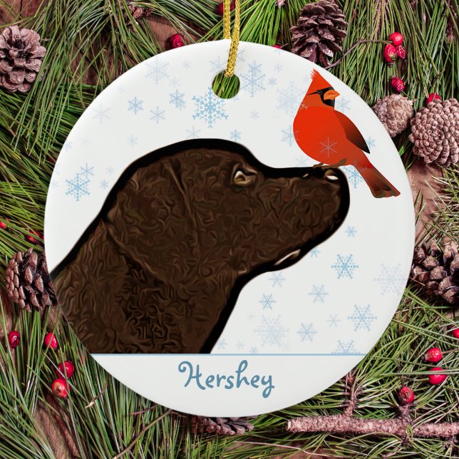 Chocolate Labrador Christmas Ceramic Tree Decoration (Creator Uploaded)