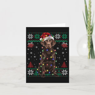 Chocolate Labrador Christmas Santa Ugly Sweater Do Card