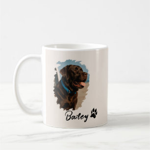 Chocolate Labrador Close-Up Dog Portrait Gift Coffee Mug