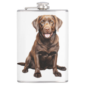 Chocolate Labrador Coffee Mug Hip Flask