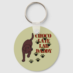 Chocolate Labrador Daddy Key Ring