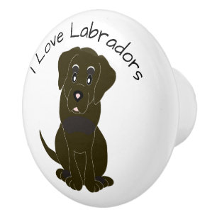 Chocolate Labrador Dog Design Ceramic Knob