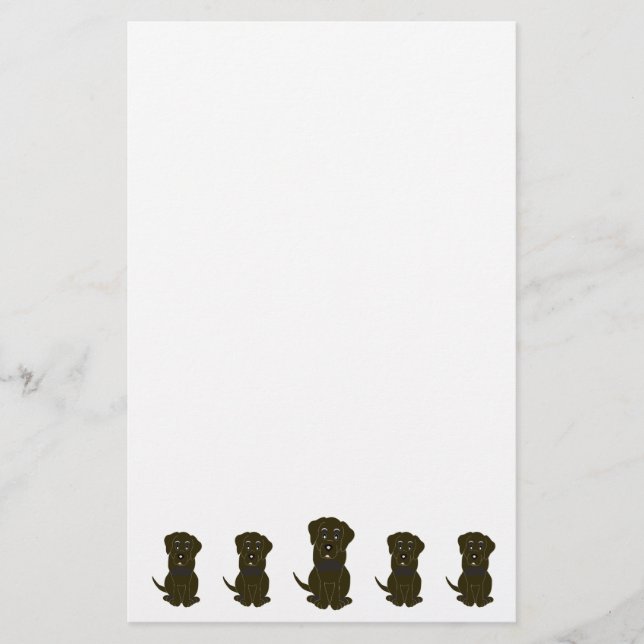 Chocolate Labrador Dog Design Stationery (Front)