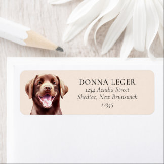 Chocolate Labrador Dog Personalised Address