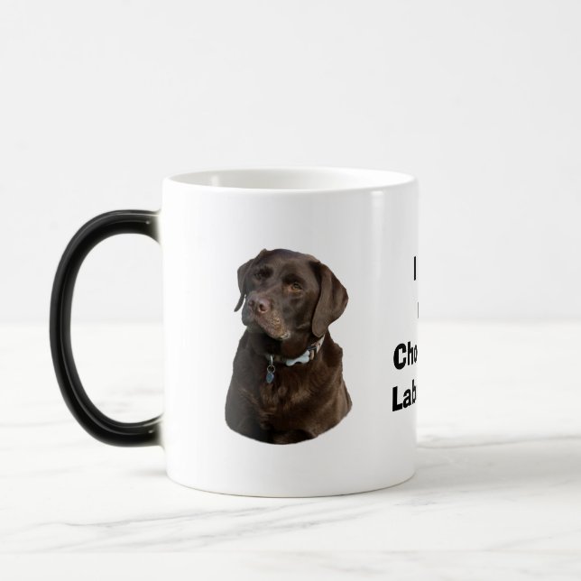 Chocolate Labrador dog photo portrait Magic Mug (Left)