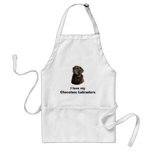 Chocolate Labrador dog photo portrait Standard Apron
