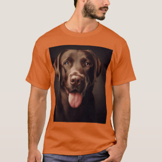 Chocolate Labrador Dog Portrait family T-Shirt