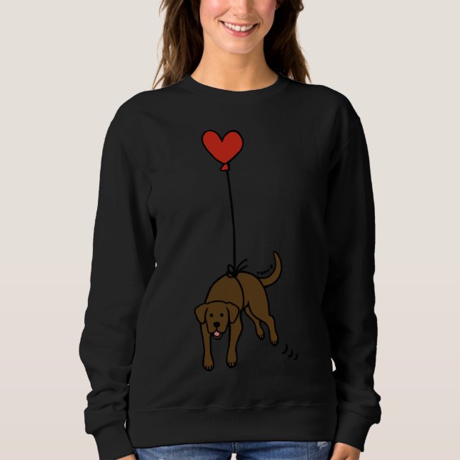 Chocolate Labrador Floating In The Air Sweatshirt (Front)