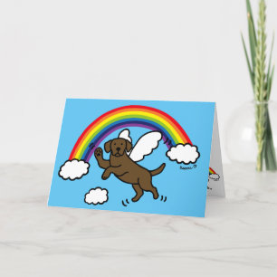 Chocolate Labrador Guardian Angel Thank You Card