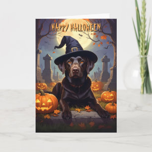 Chocolate Labrador Halloween Card