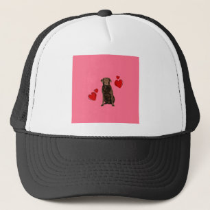 Chocolate Labrador Happy Valentine's Day Trucker Hat