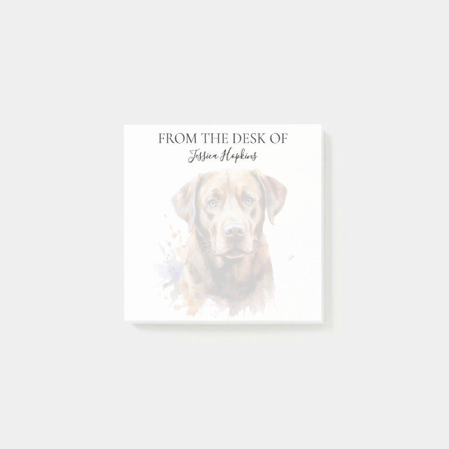 Chocolate Labrador Lover Monogrammed Dog Post-it Notes (Front)