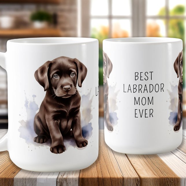 Chocolate LABRADOR MOM Dog Lover Cute Puppy Coffee Mug (Creator Uploaded)