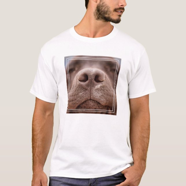 Chocolate Labrador Nose Closeup T-Shirt (Front)