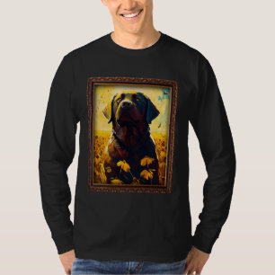 Chocolate Labrador Painting Sunflower Flower Mom W T-Shirt