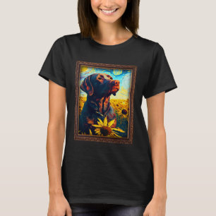 Chocolate Labrador Painting Sunflower Flower Mom W T-Shirt