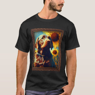 Chocolate Labrador Painting Sunflower Flower Mom W T-Shirt