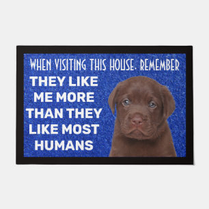 Chocolate Labrador personalised doormat