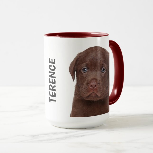 Chocolate Labrador Personalised  Mug (Front Right)