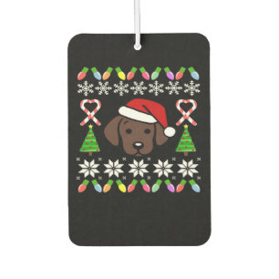Chocolate Labrador Puppy Christmas Santa Oversized Car Air Freshener