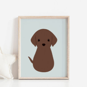 Chocolate Labrador Puppy Dog Nursery & Kids Poster
