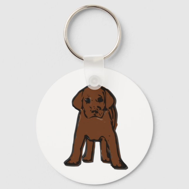 chocolate labrador puppy keychain (Front)