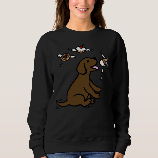 Chocolate Labrador Puppy Sweets Dream Sweatshirt (Front)