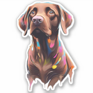 Chocolate Labrador Retriever, "Beau" Vinyl Decal,