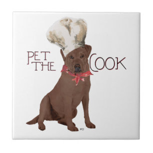 Chocolate Labrador Retriever Chef Tile