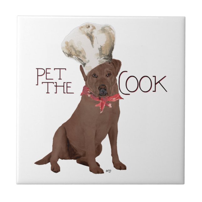 Chocolate Labrador Retriever Chef Tile (Front)