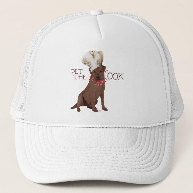 Chocolate Labrador Retriever Chef Trucker Hat (Front)