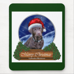 Chocolate Labrador Retriever Christmas Gifts Mouse Pad