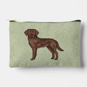 Chocolate Labrador Retriever Cute Cartoon Lab Dog Accessory Pouch