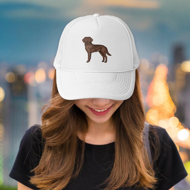 Chocolate Labrador Retriever Cute Cartoon Lab Dog Trucker Hat (Creator Uploaded)