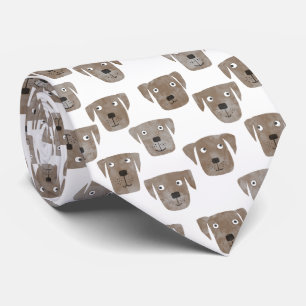 Chocolate Labrador Retriever Dog Cute Pattern Tie